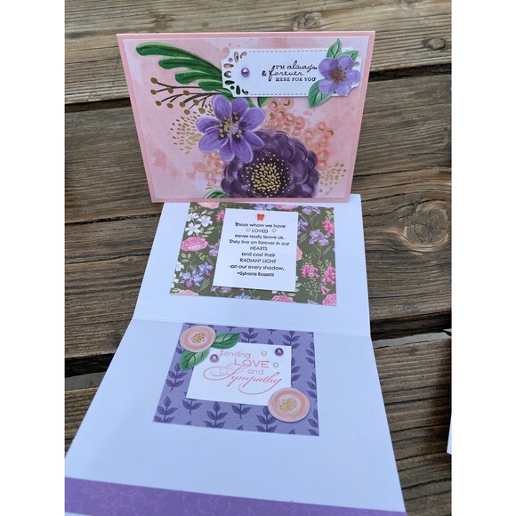 4 Card Set / Beautiful flowers with matching Purple Envelopes - Picture 4 of 8